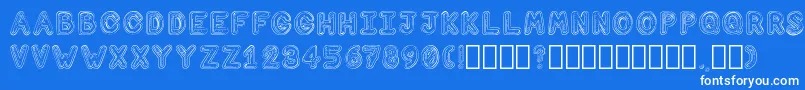 ComputerLove Regular-Schriftart – Weiße Schriften auf blauem Hintergrund