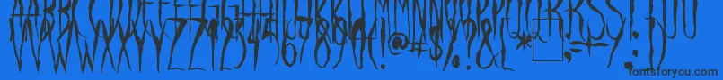 フォントRavenSong – 黒い文字の青い背景