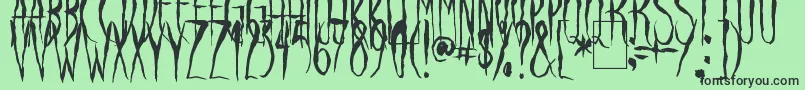 フォントRavenSong – 緑の背景に黒い文字