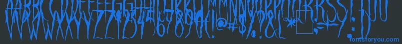 RavenSong-fontti – siniset fontit mustalla taustalla