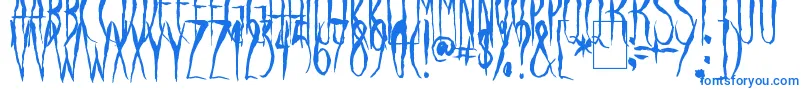 RavenSong-Schriftart – Blaue Schriften auf weißem Hintergrund