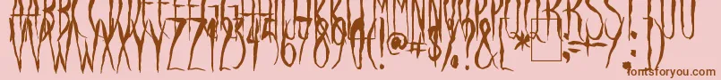 フォントRavenSong – ピンクの背景に茶色のフォント