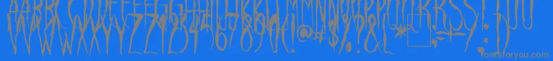 RavenSong-Schriftart – Graue Schriften auf blauem Hintergrund