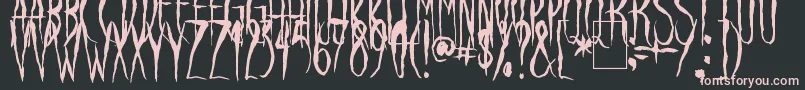 RavenSong-fontti – vaaleanpunaiset fontit mustalla taustalla