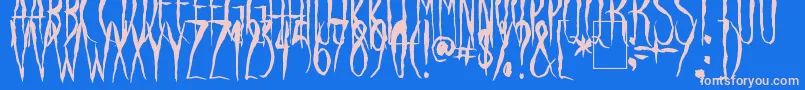 RavenSong Font – Pink Fonts on Blue Background