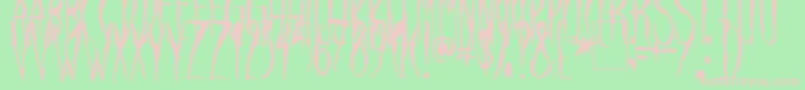 フォントRavenSong – 緑の背景にピンクのフォント