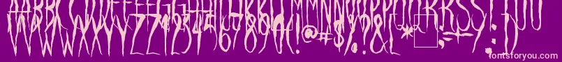 RavenSong-Schriftart – Rosa Schriften auf violettem Hintergrund