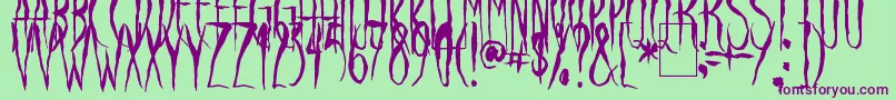 RavenSong-Schriftart – Violette Schriften auf grünem Hintergrund