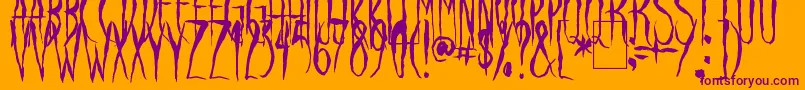 RavenSong-fontti – violetit fontit oranssilla taustalla