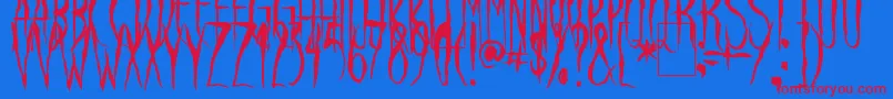 RavenSong Font – Red Fonts on Blue Background