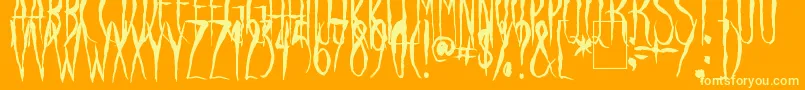 フォントRavenSong – オレンジの背景に黄色の文字
