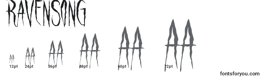 Tamaños de fuente RavenSong