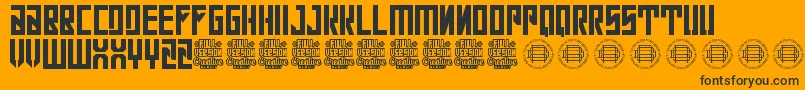 Con Safos-Schriftart – Schwarze Schriften auf orangefarbenem Hintergrund