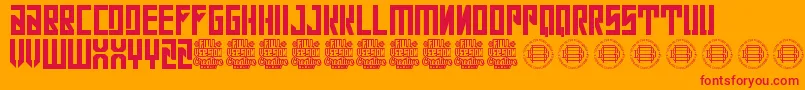 Con Safos Font – Red Fonts on Orange Background