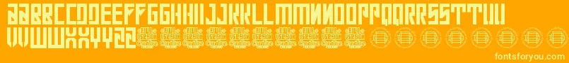 Con Safos Font – Yellow Fonts on Orange Background