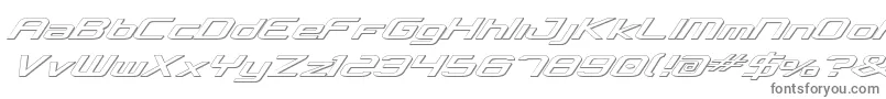 concclassic3d-fontti – harmaat kirjasimet valkoisella taustalla