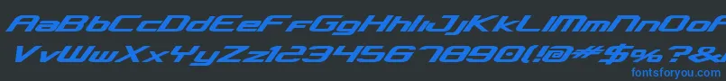 Fonte concclassicbold – fontes azuis em um fundo preto