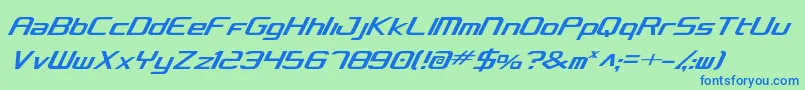 concclassiccond Font – Blue Fonts on Green Background