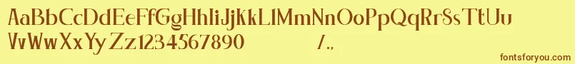 Fonte Concetta Kalvani Serif Block – fontes marrons em um fundo amarelo