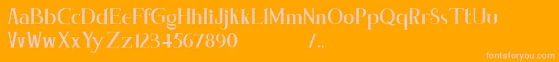 フォントConcetta Kalvani Serif Block – オレンジの背景にピンクのフォント