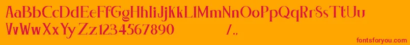 Concetta Kalvani Serif Block Font – Red Fonts on Orange Background