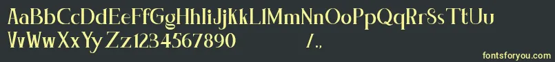 フォントConcetta Kalvani Serif Block – 黒い背景に黄色の文字