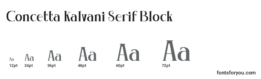 Concetta Kalvani Serif Block-fontin koot