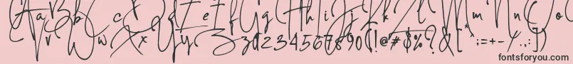 フォントConcetta Kalvani Signature – ピンクの背景に黒い文字