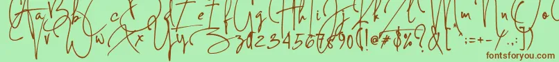 Concetta Kalvani Signature Font – Brown Fonts on Green Background