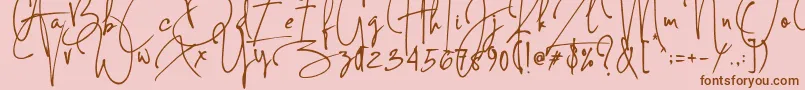 Concetta Kalvani Signature Font – Brown Fonts on Pink Background