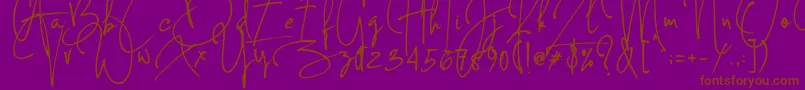 Concetta Kalvani Signature Font – Brown Fonts on Purple Background