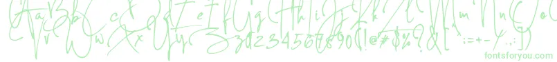 Concetta Kalvani Signature-Schriftart – Grüne Schriften auf weißem Hintergrund