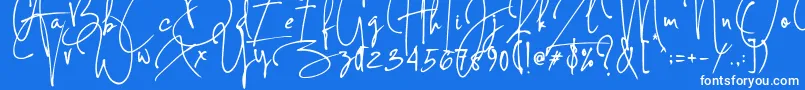 フォントConcetta Kalvani Signature – 青い背景に白い文字