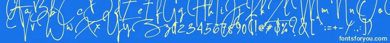 Concetta Kalvani Signature Font – Yellow Fonts on Blue Background