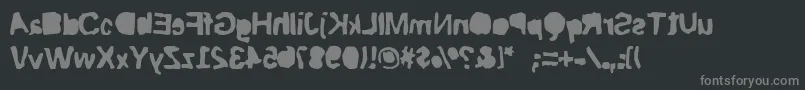 フォントRiptrashround – 黒い背景に灰色の文字