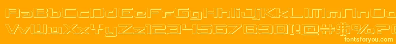 concielianbreak3d-Schriftart – Gelbe Schriften auf orangefarbenem Hintergrund