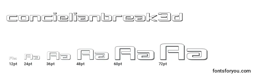 Concielianbreak3d Font Sizes