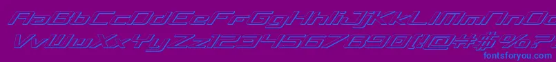 Шрифт concielianbreak3dital – синие шрифты на фиолетовом фоне