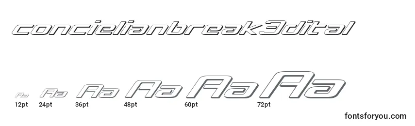 Concielianbreak3dital Font Sizes