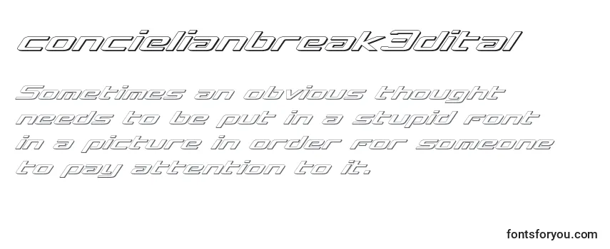 Concielianbreak3dital -fontin tarkastelu