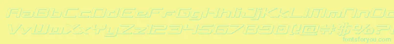 フォントconcielianbreak3dsemital – 黄色い背景に緑の文字