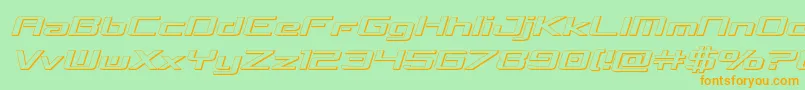 フォントconcielianbreak3dsemital – オレンジの文字が緑の背景にあります。