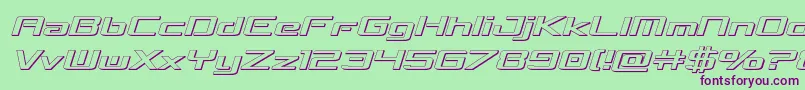 concielianbreak3dsemital Font – Purple Fonts on Green Background