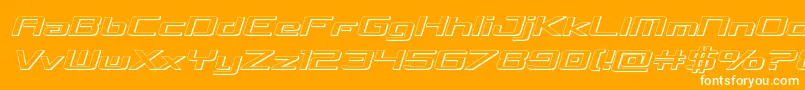 concielianbreak3dsemital-Schriftart – Weiße Schriften auf orangefarbenem Hintergrund