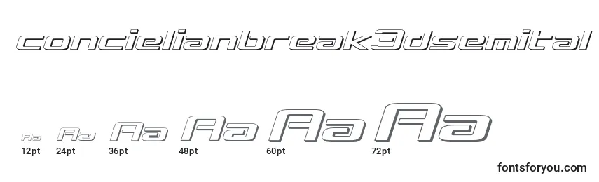 Concielianbreak3dsemital Font Sizes