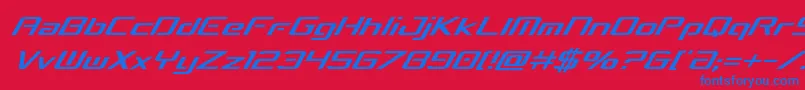 concielianbreakcondital-Schriftart – Blaue Schriften auf rotem Hintergrund
