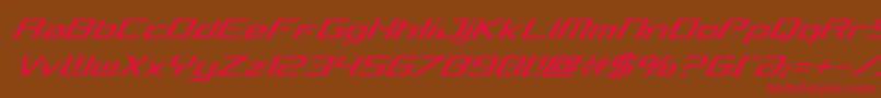 フォントconcielianbreakcondital – 赤い文字が茶色の背景にあります。