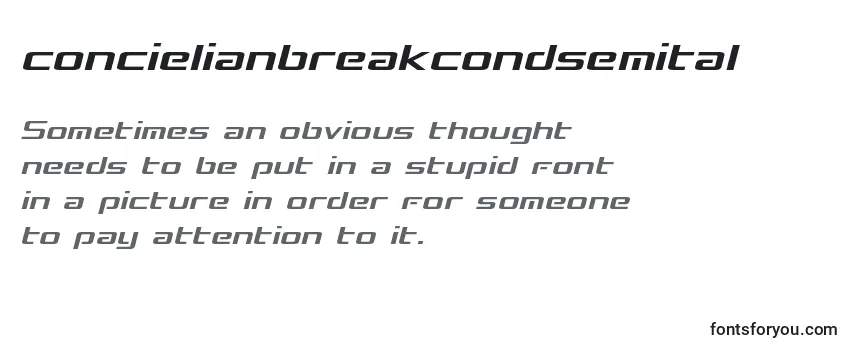 Concielianbreakcondsemital Font