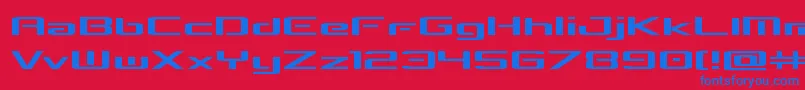 concielianbreakexpand-Schriftart – Blaue Schriften auf rotem Hintergrund