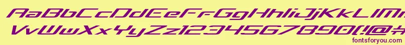 concielianbreakexpandital Font – Purple Fonts on Yellow Background